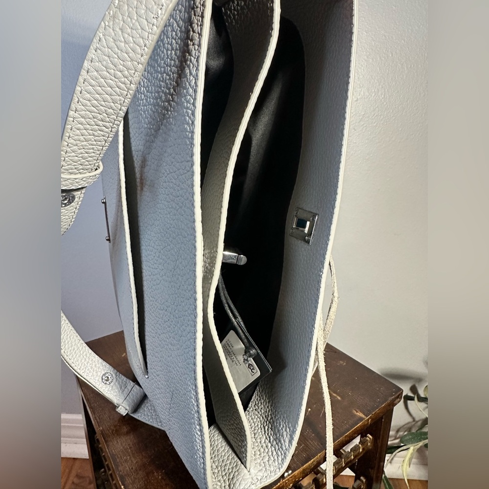 Rebecca Minkoff Darren East West Elegant Gray Leather Shoulder Bag in Dove - Picture 6 of 6